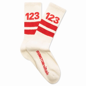 123 Socks - Vintage White/Red