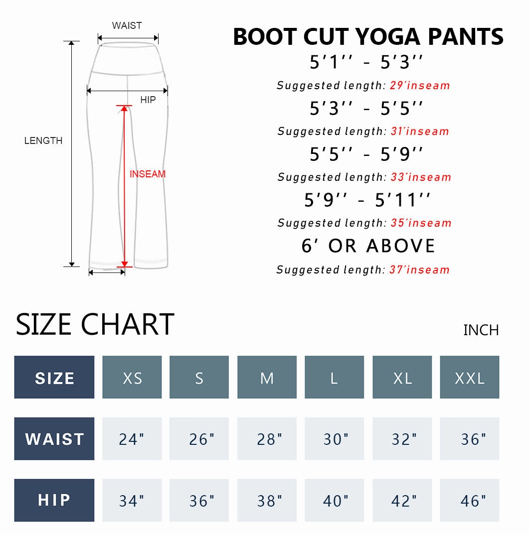 29" 31" 33" 35" 37" High Waist Bootcut Leggings heathernavy_Running