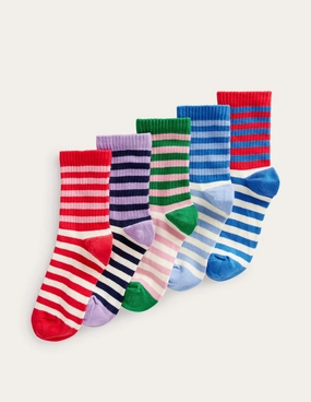 5-Pack Ribbed Socks-Multi Stripe