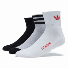 Adidas Tyshawn 3 Pack Of Socks - White/Grey Heather/Black