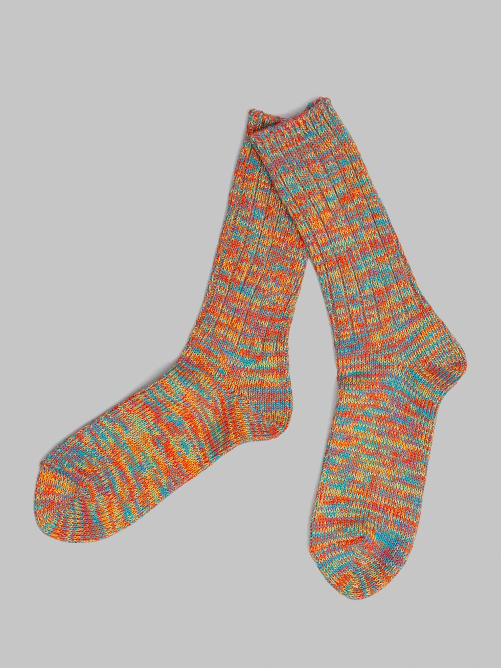 Anonymous Ism 5 Colour Mix Crew Socks Orange