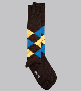 Argyle Cashmere-blend Socks Brown
