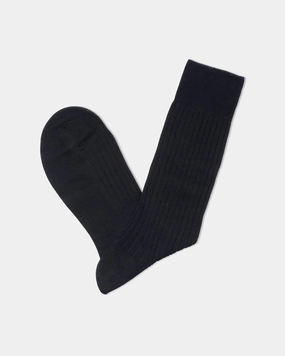 BLACK MID-CALF HOSE COTTON SOCKS