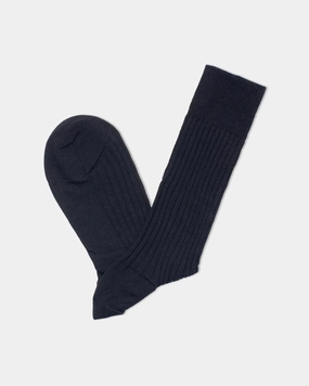 BLACK MID-CALF HOSE WOOL SOCKS
