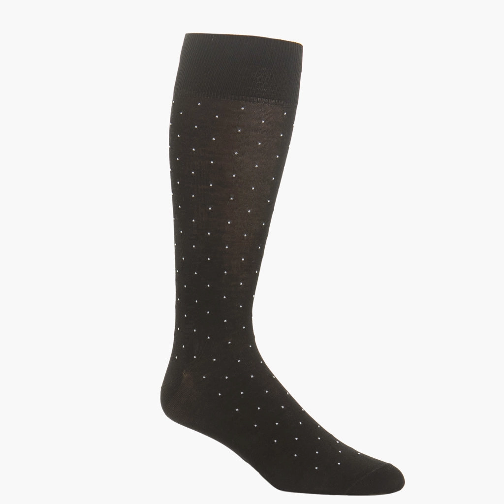 Black with White Pin Dot Cotton Sock Linked OTC