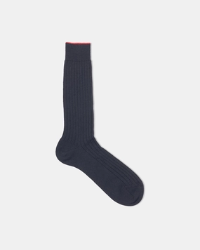 BLACK WOOL MID-CALF SOCKS