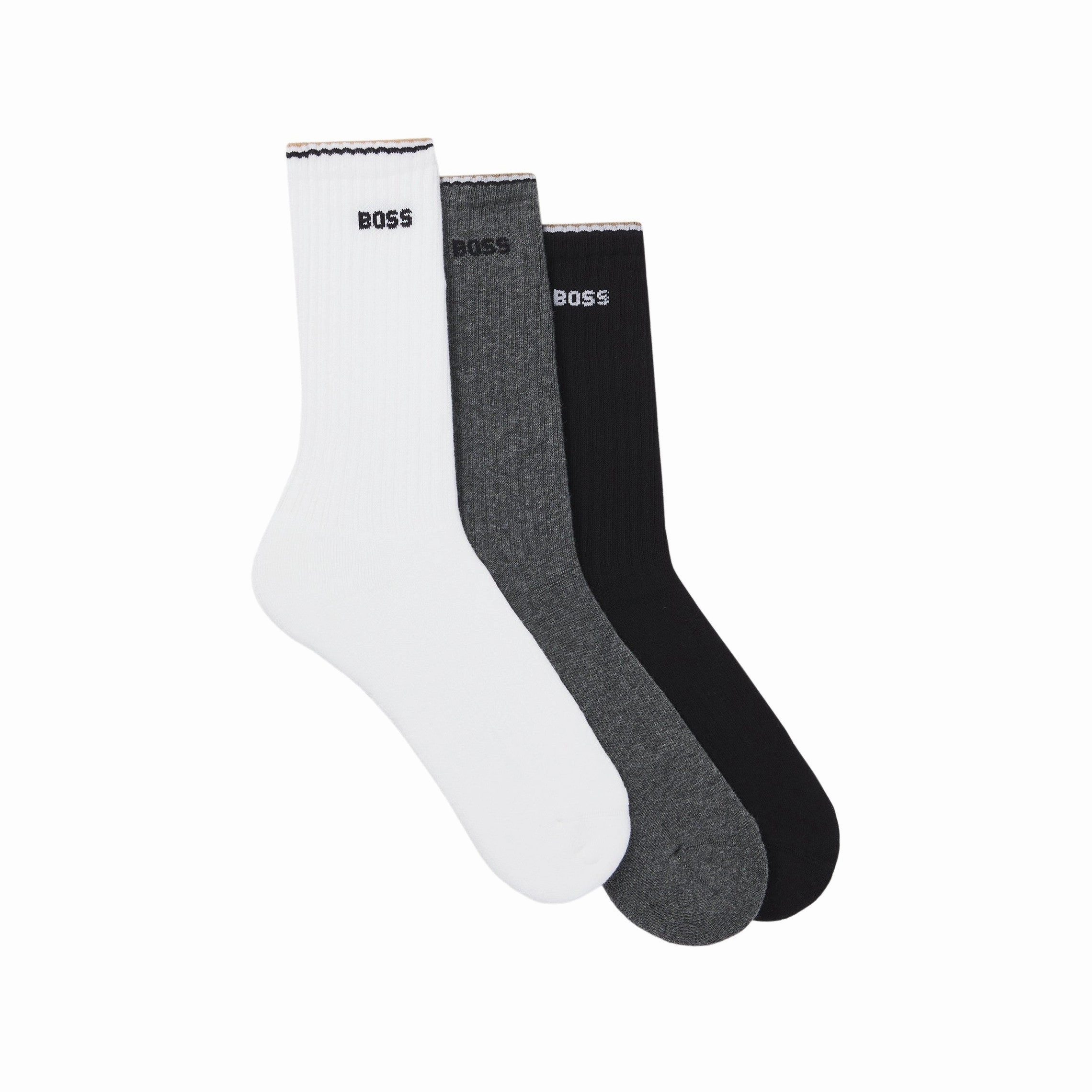 BOSS 3 Pair QS Rib Stripe Socks