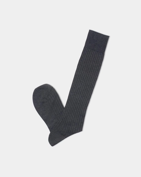 CHARCOAL OVER-CALF HOSE COTTON SOCKS