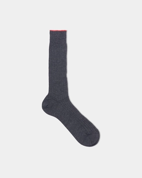 CHARCOAL WOOL MID-CALF SOCKS