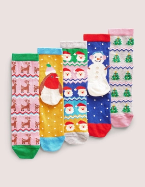 Christmas Socks 5 Pack-Multi Fair Isle