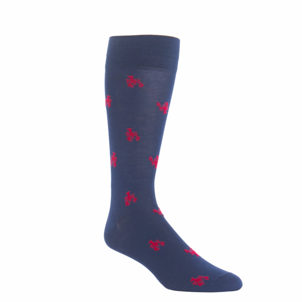 Cl. Navy with Red Lobster Cotton Sock Linked Toe OTC