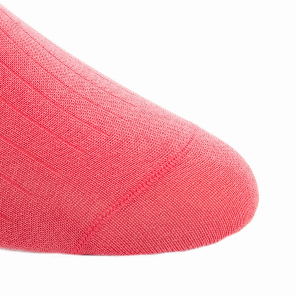 Coral Solid Ribbed Cotton Sock Linked Toe OTC