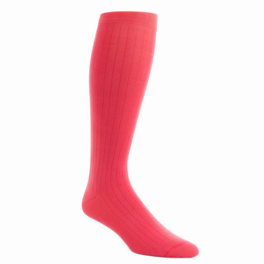 Coral Solid Ribbed Cotton Sock Linked Toe OTC
