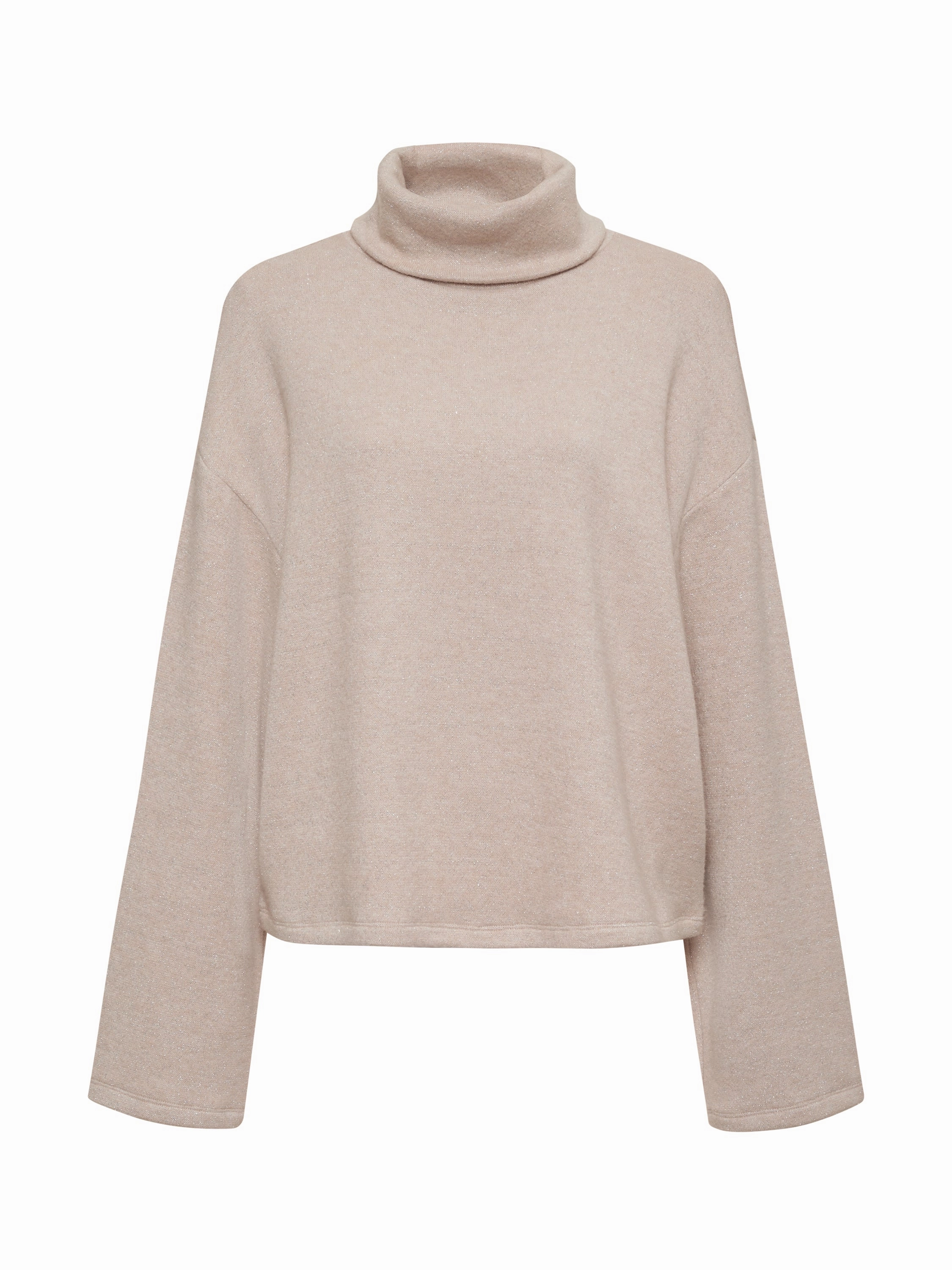 Cozy Lurex Popover Top Coconut Smoke