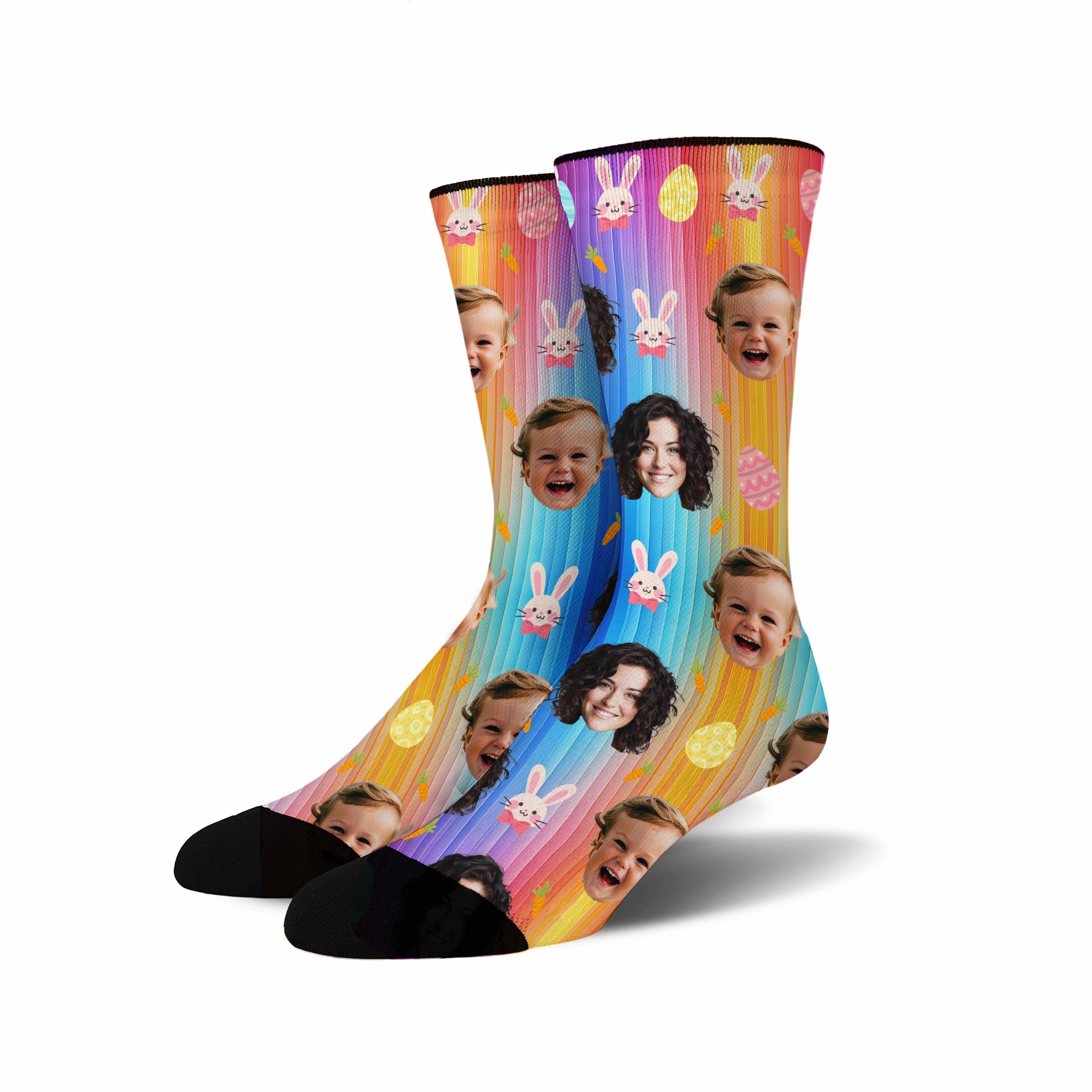 Custom Face - Easter Bunny socks # 1