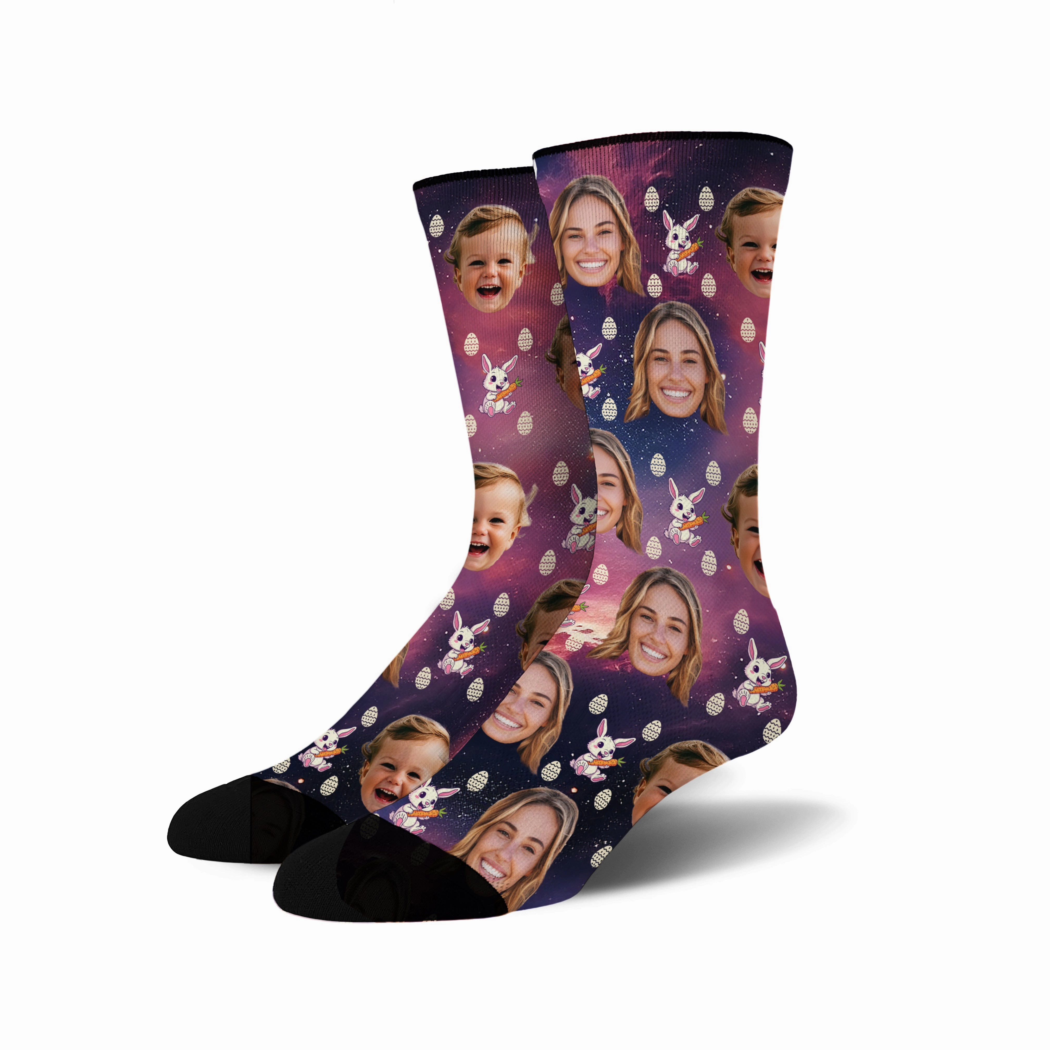 Custom Face - Easter Bunny socks # 3