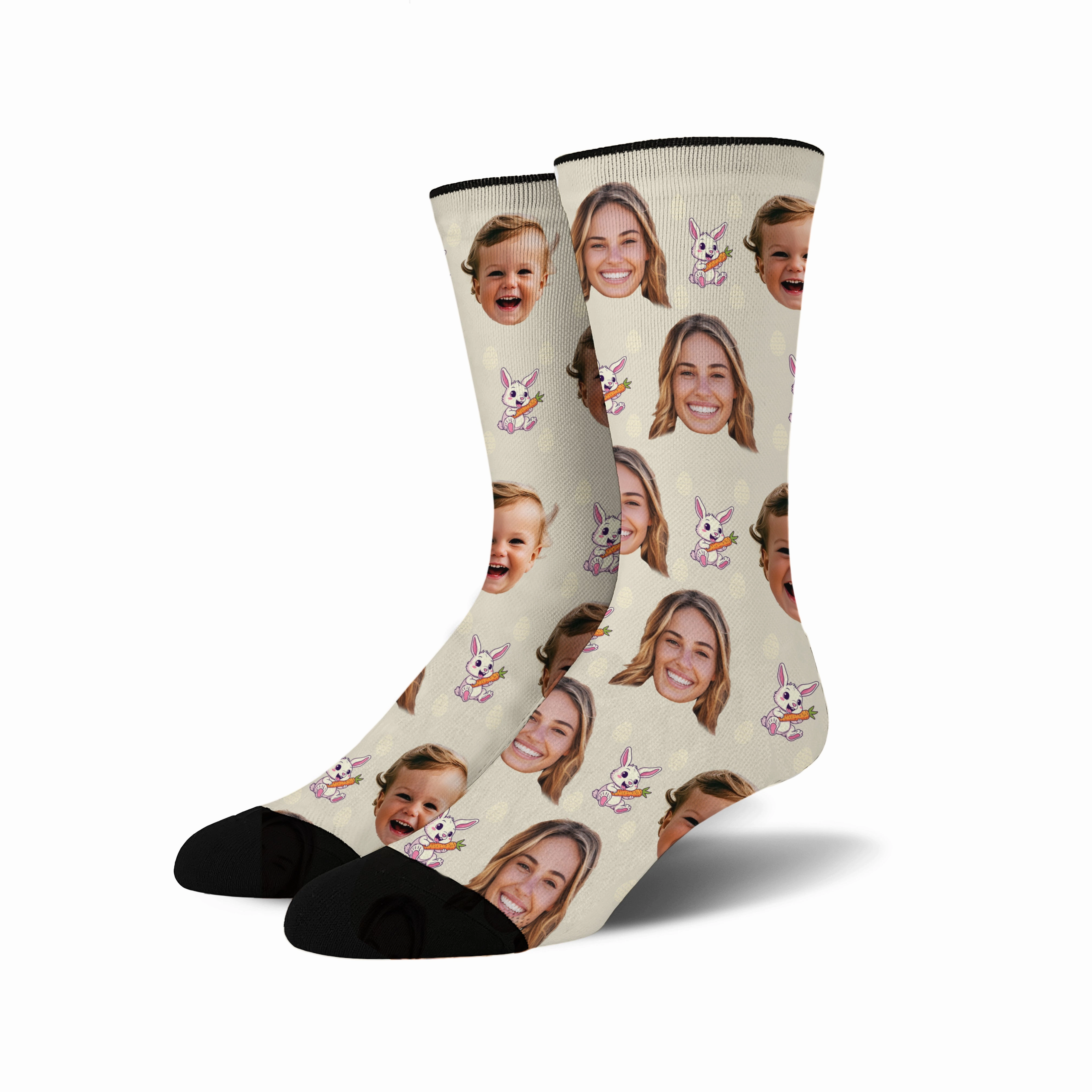 Custom Face - Easter Bunny socks # 3