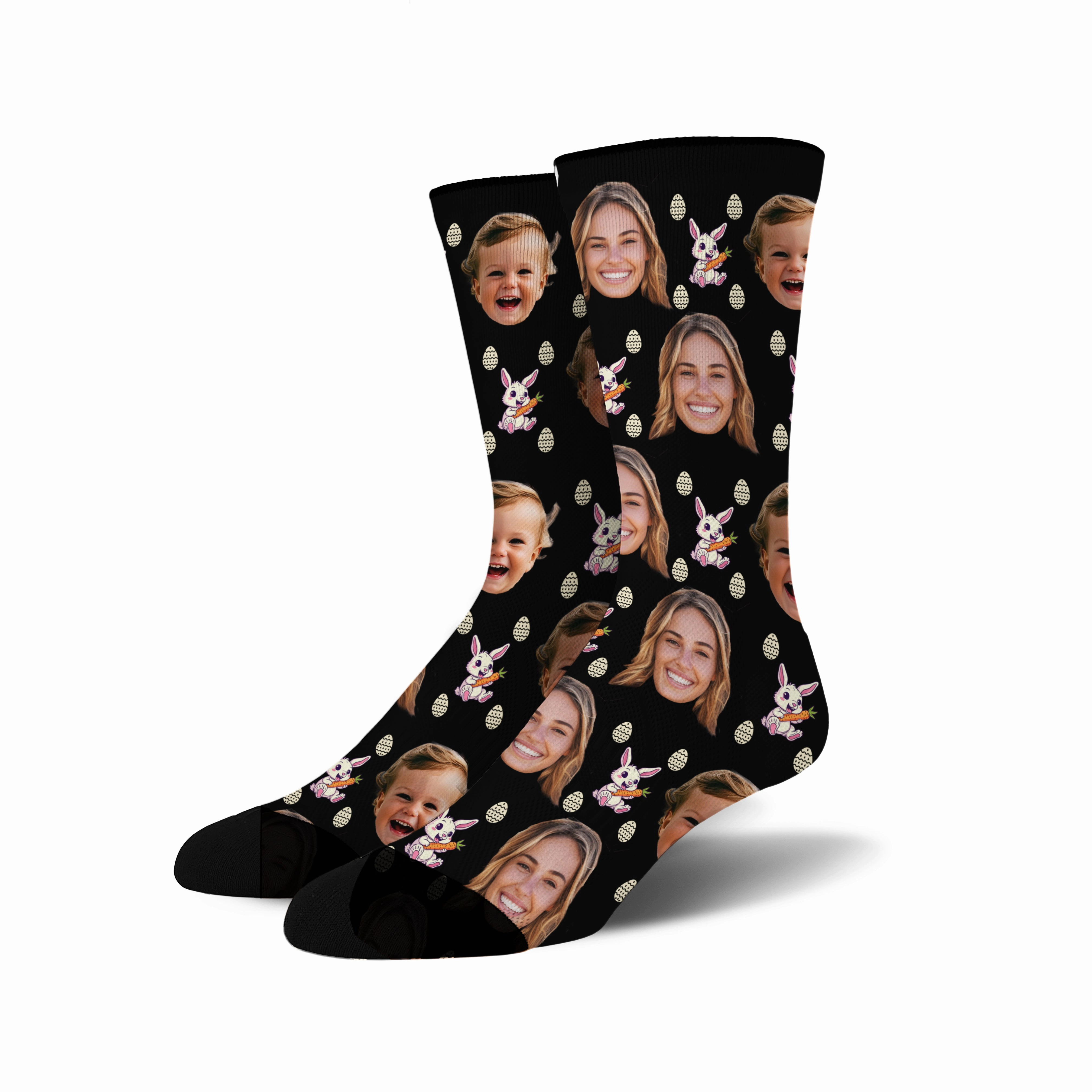Custom Face - Easter Bunny socks # 3