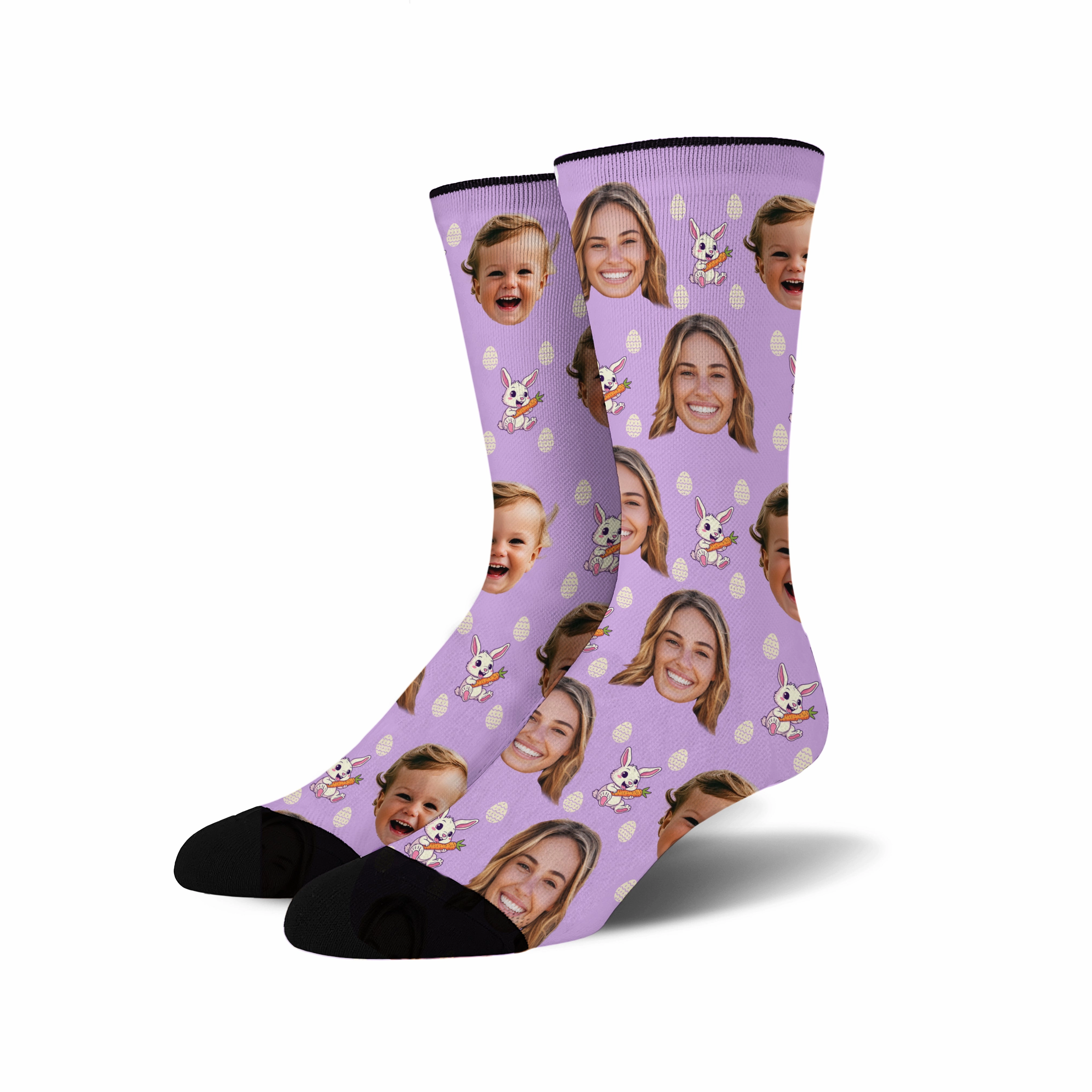Custom Face - Easter Bunny socks # 3