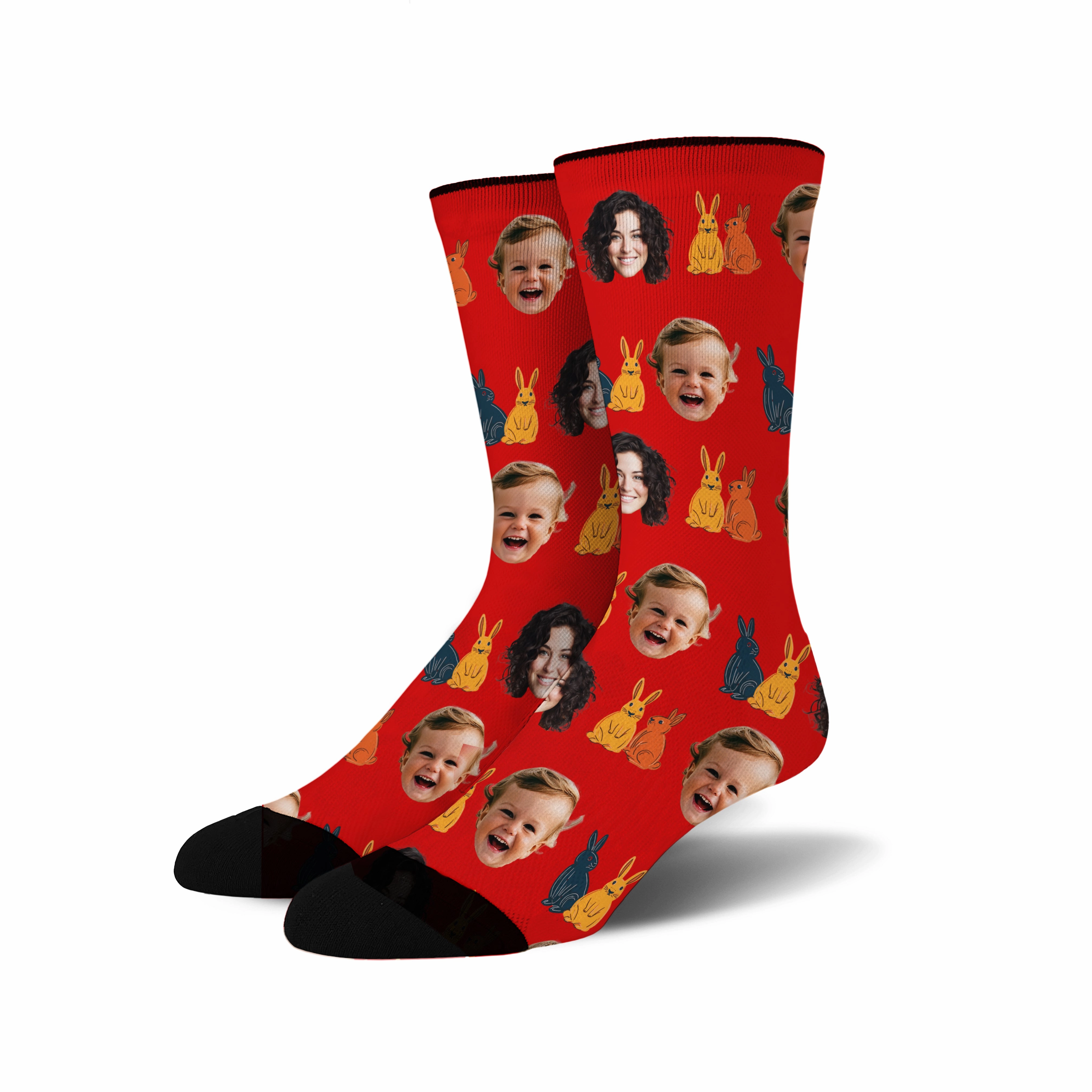 Custom Face - Easter Rabbit socks # 1