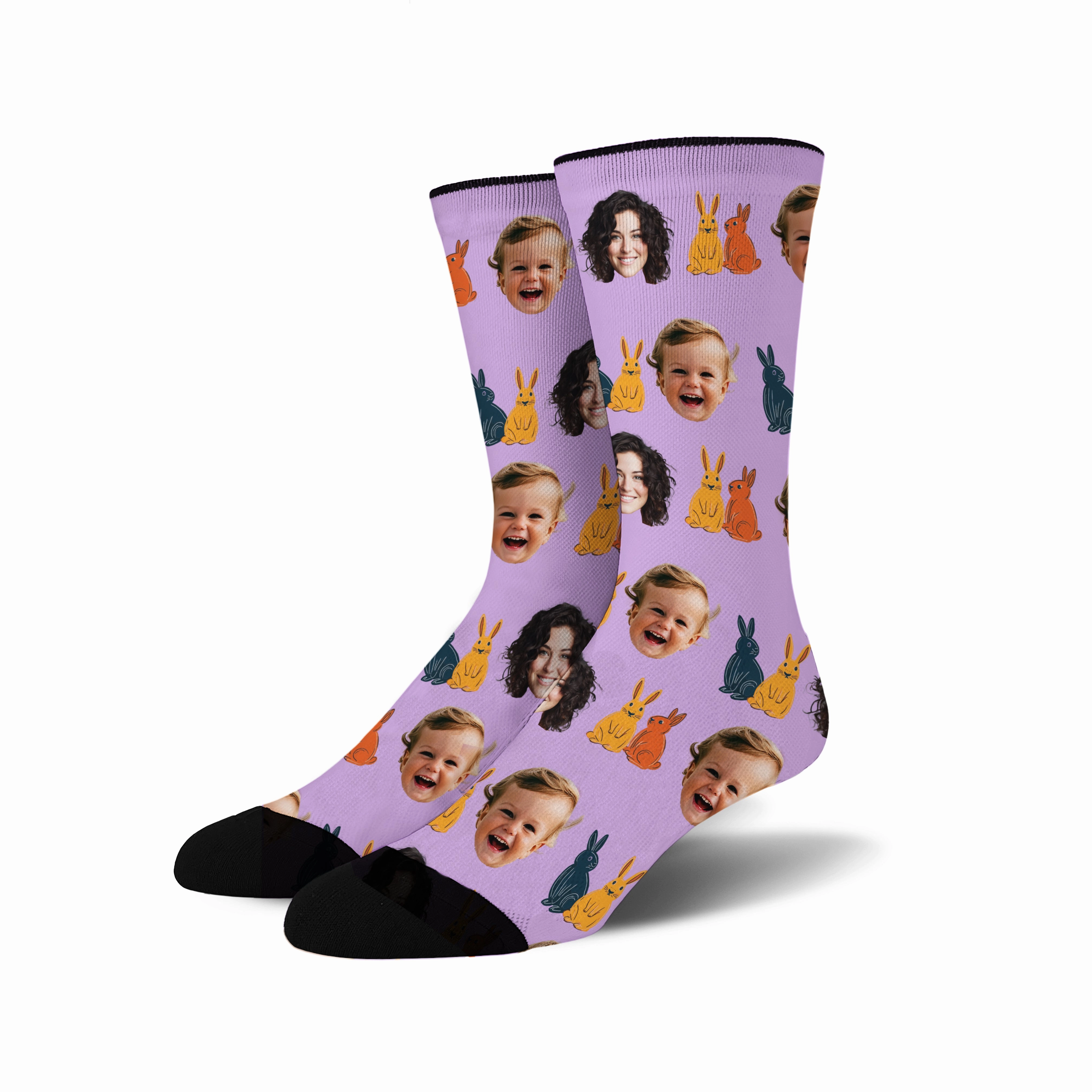 Custom Face - Easter Rabbit socks # 1