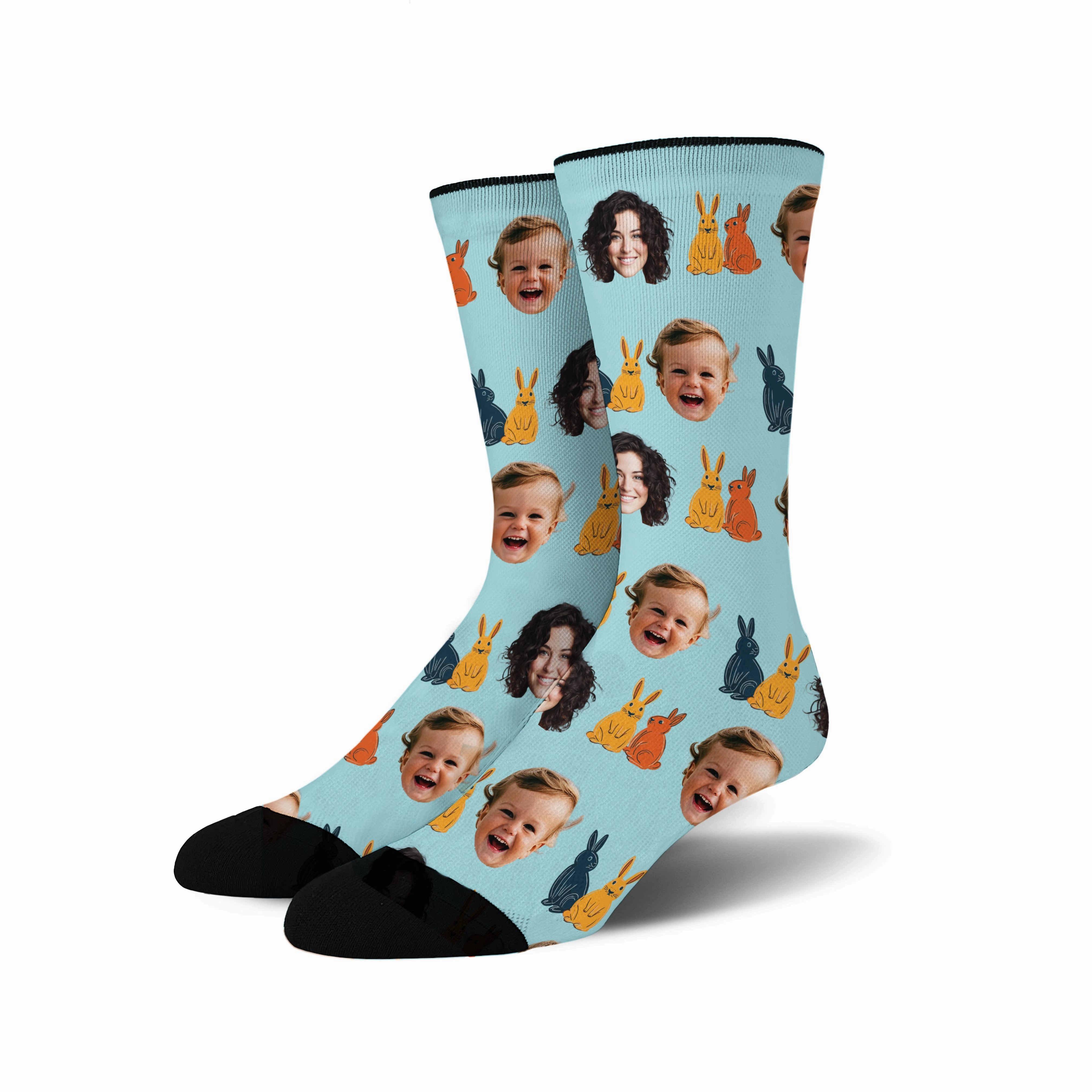 Custom Face - Easter Rabbit socks # 1