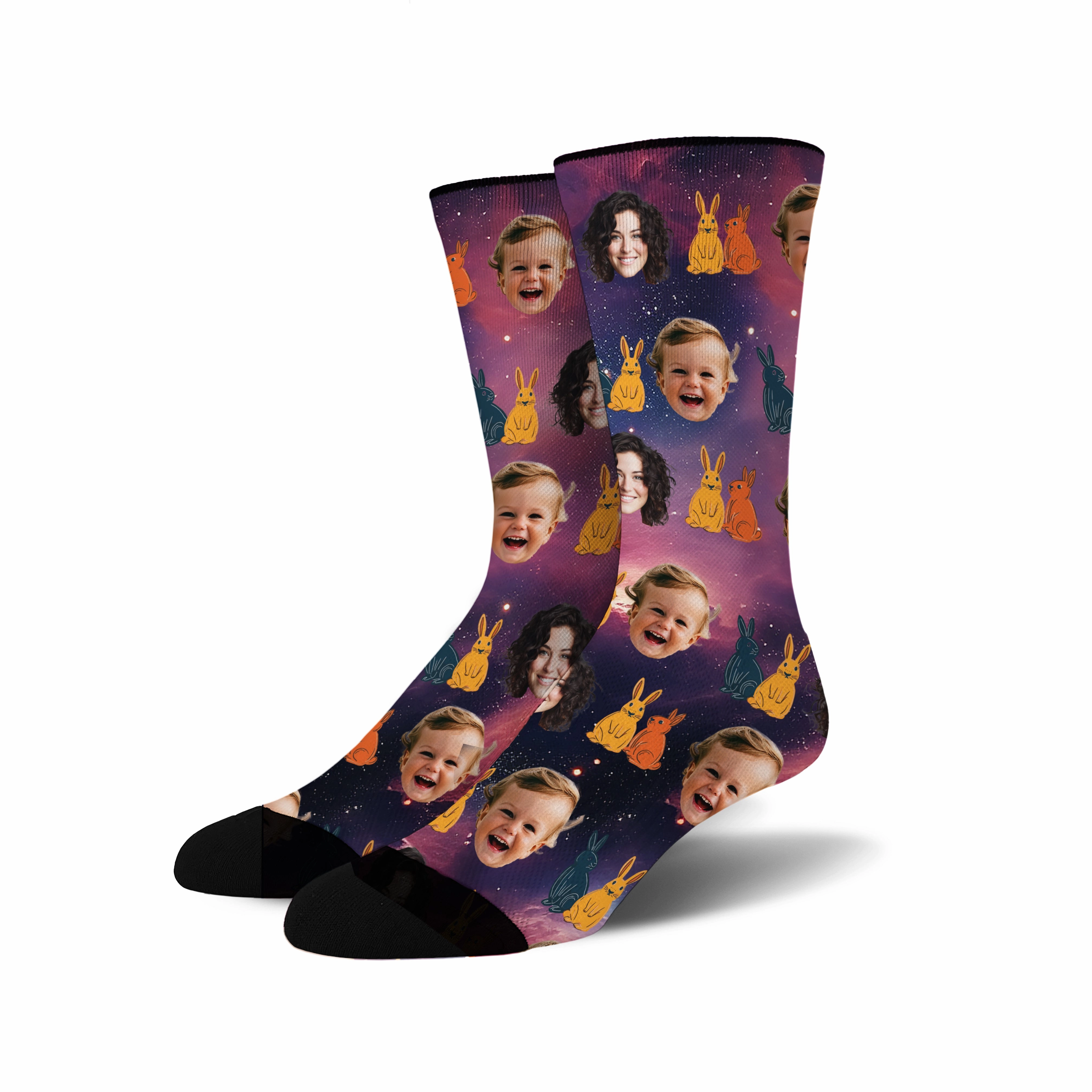 Custom Face - Easter Rabbit socks # 1