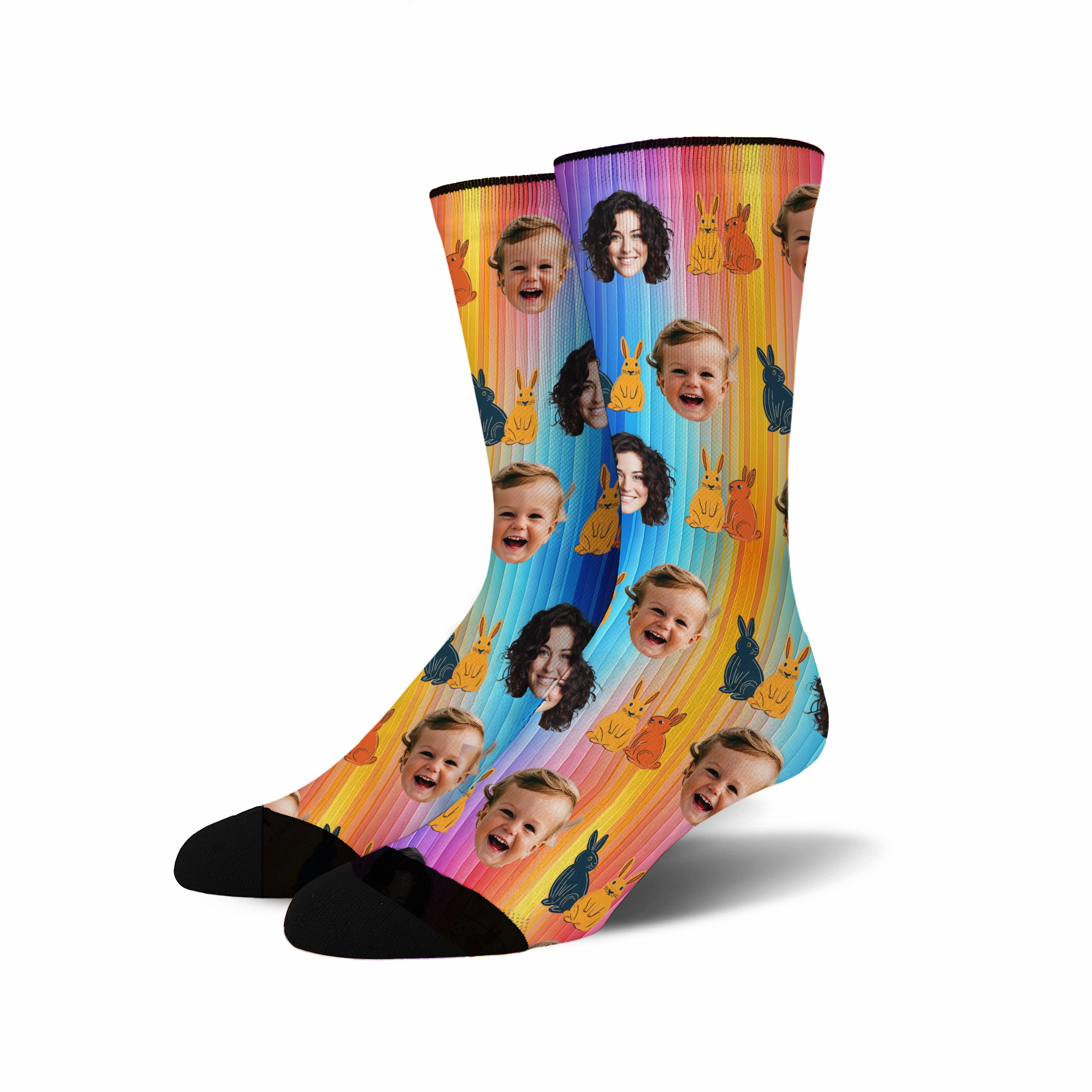 Custom Face - Easter Rabbit socks # 1