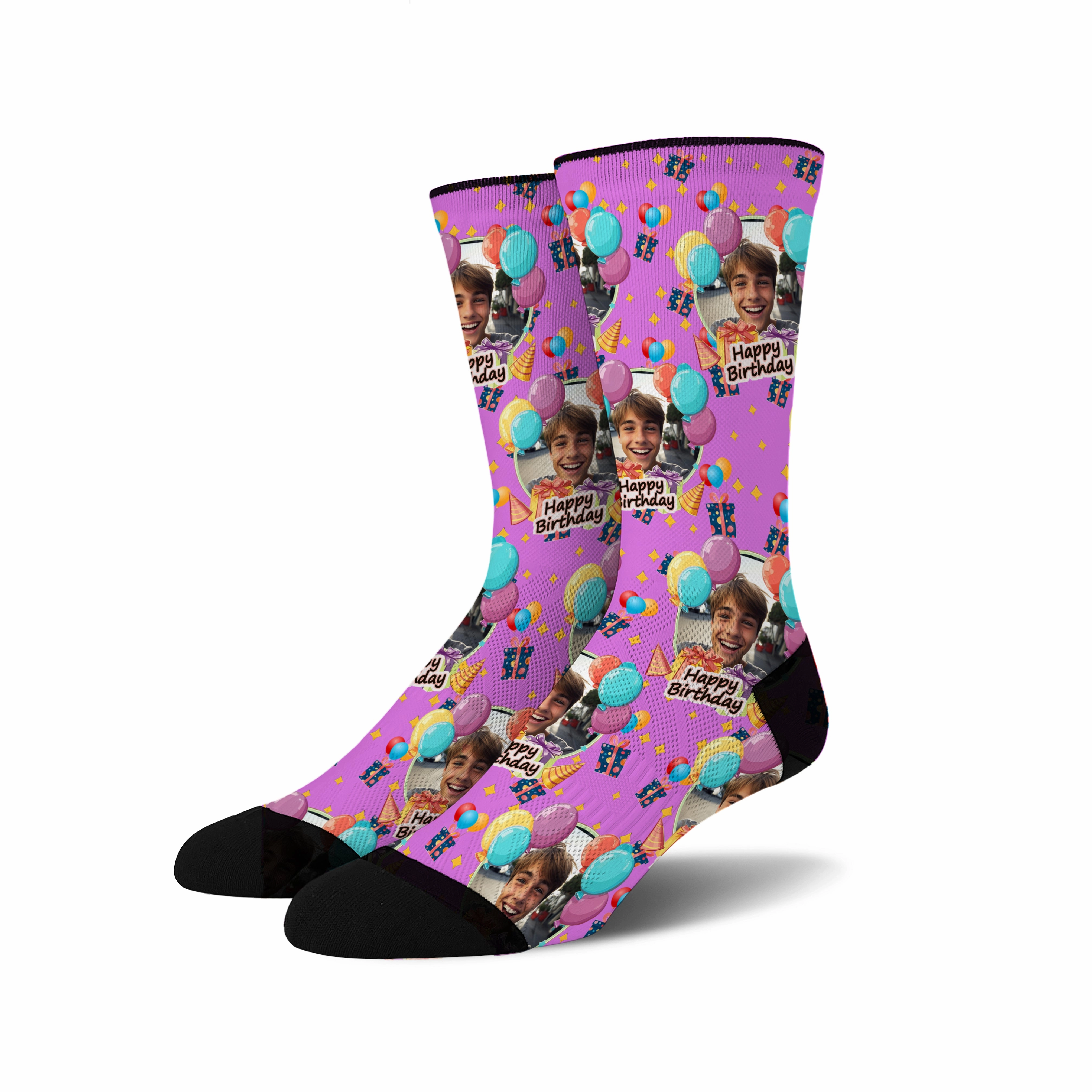 Custom Face Socks -  Happy Birthday