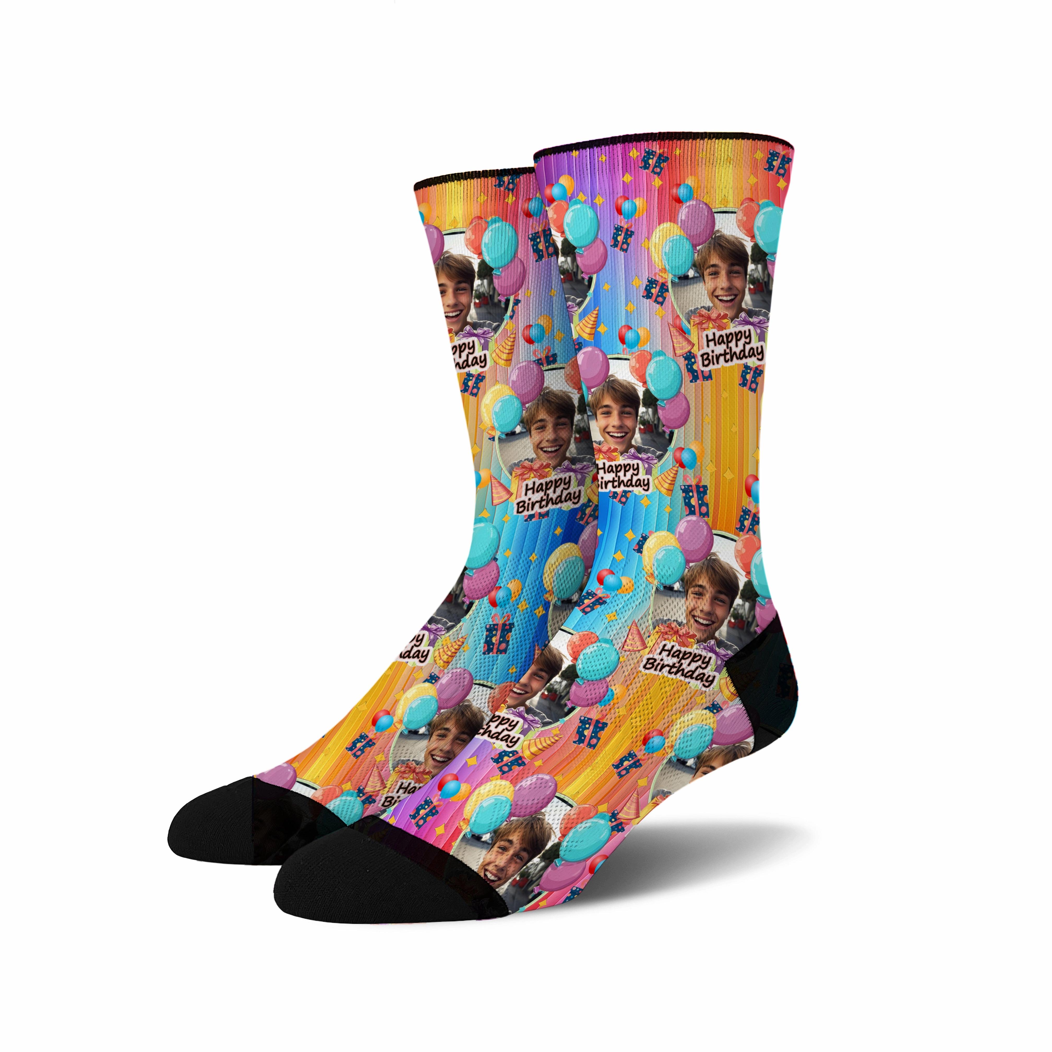 Custom Face Socks -  Happy Birthday