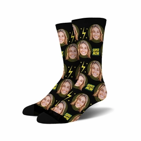Custom Face Socks - Super Mom Flash