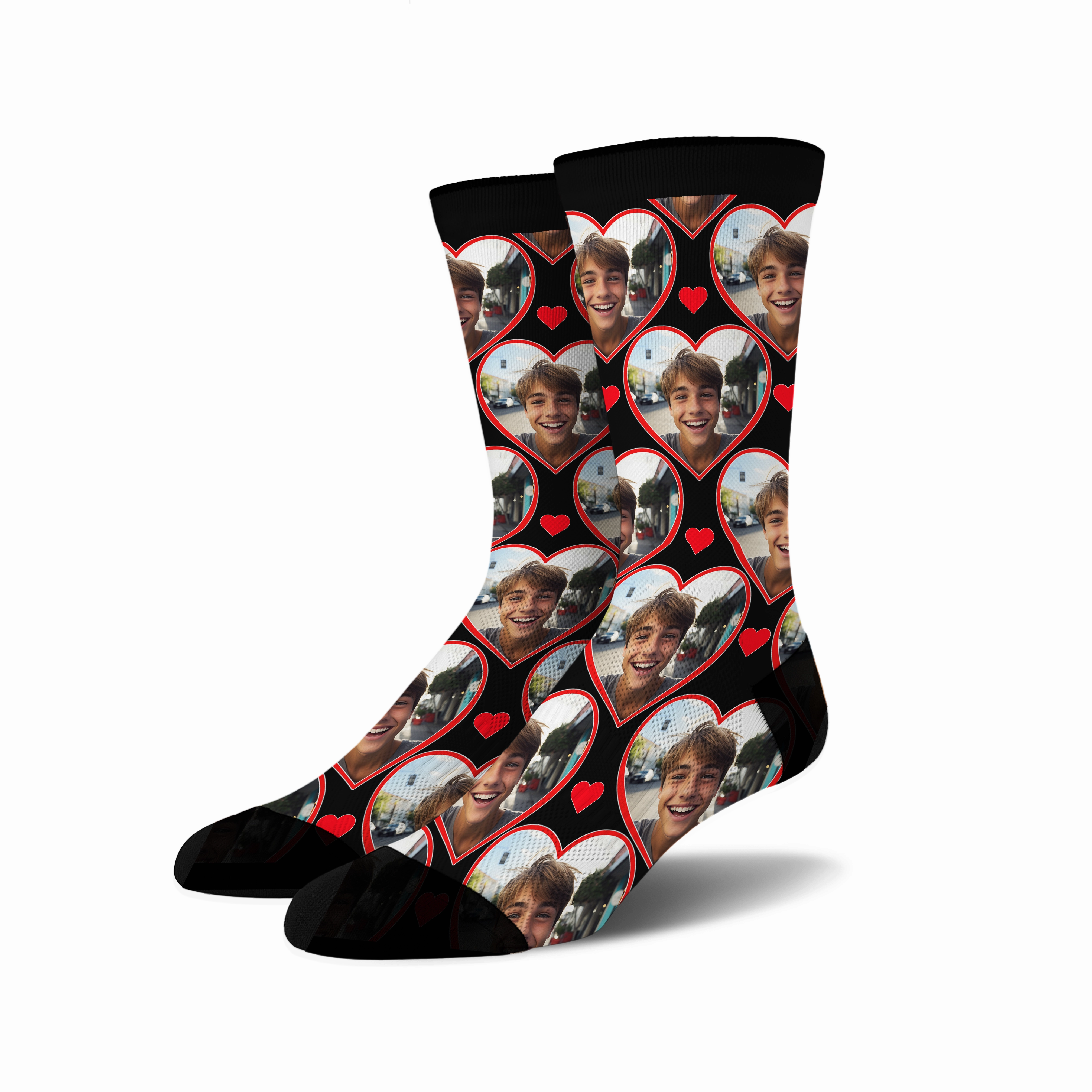 Custom Heart Photo Socks