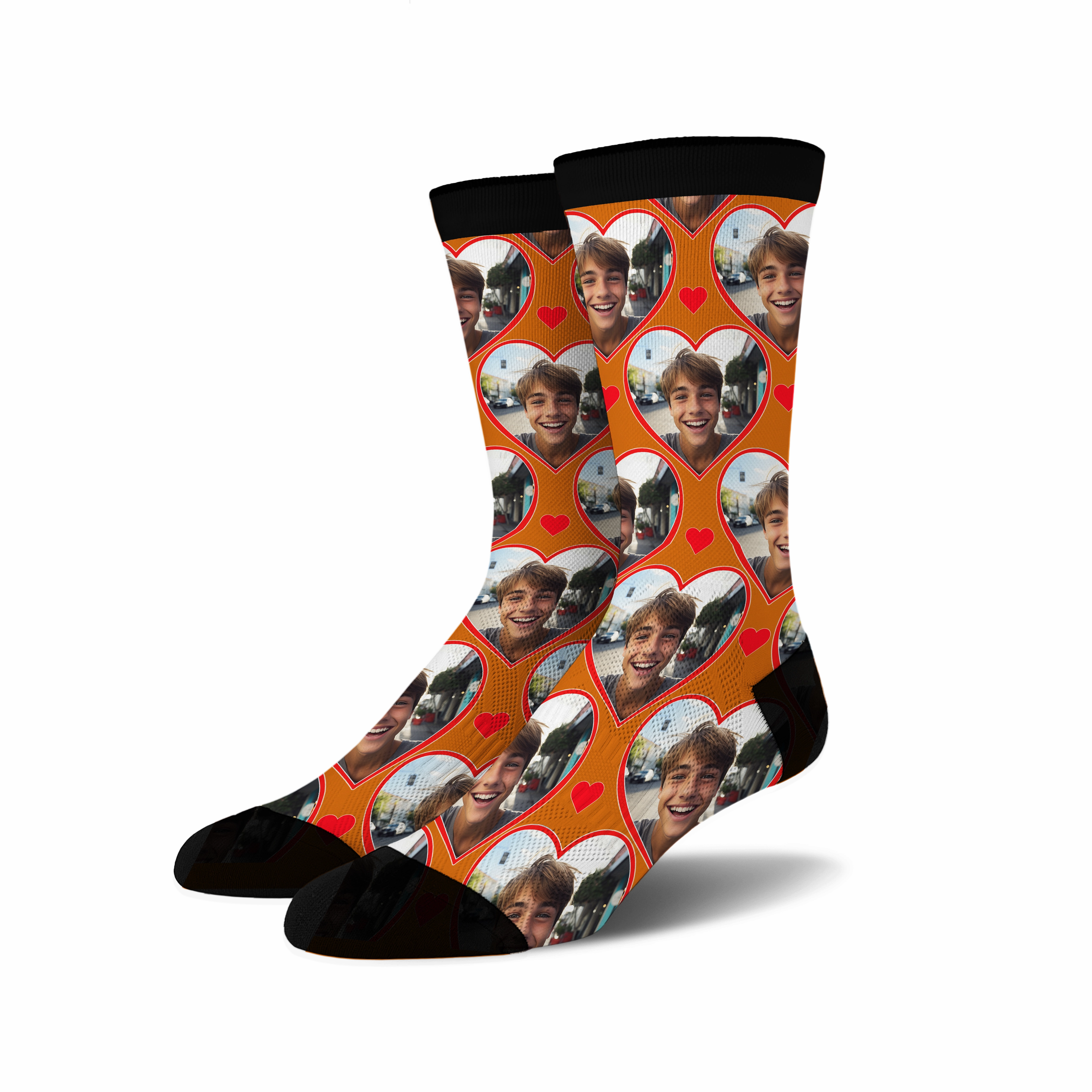 Custom Heart Photo Socks
