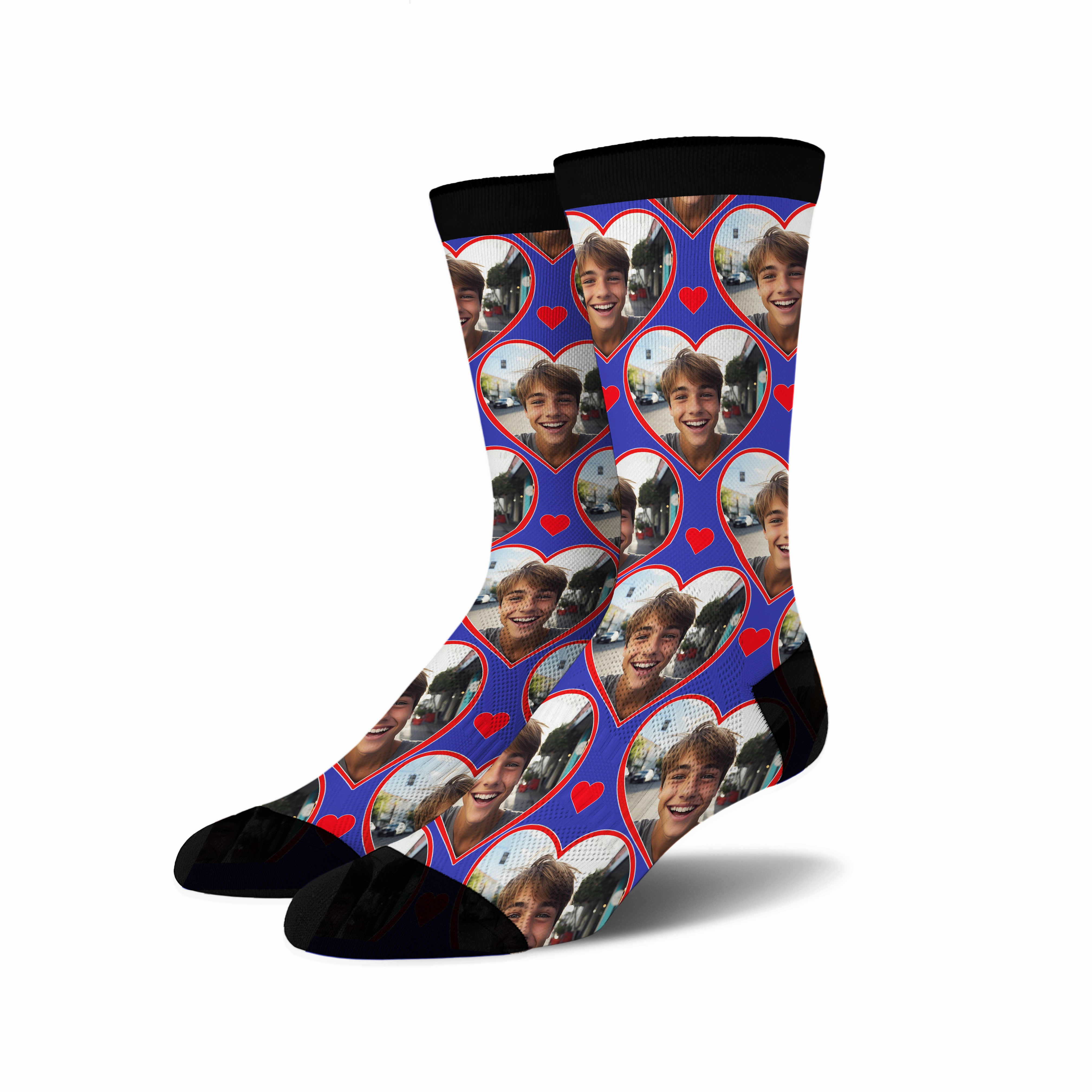 Custom Heart Photo Socks