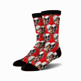 Custom Heart Photo Socks