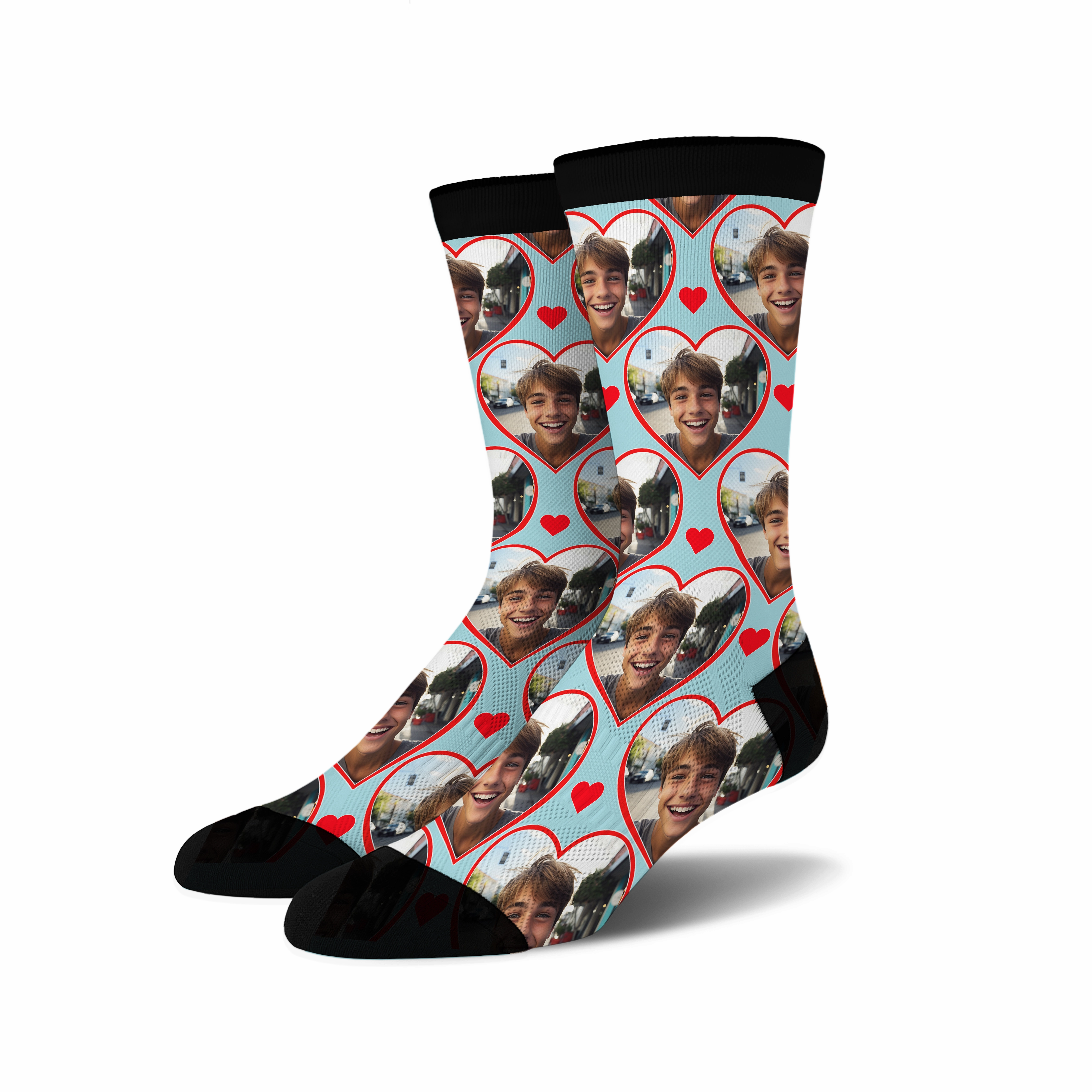 Custom Heart Photo Socks
