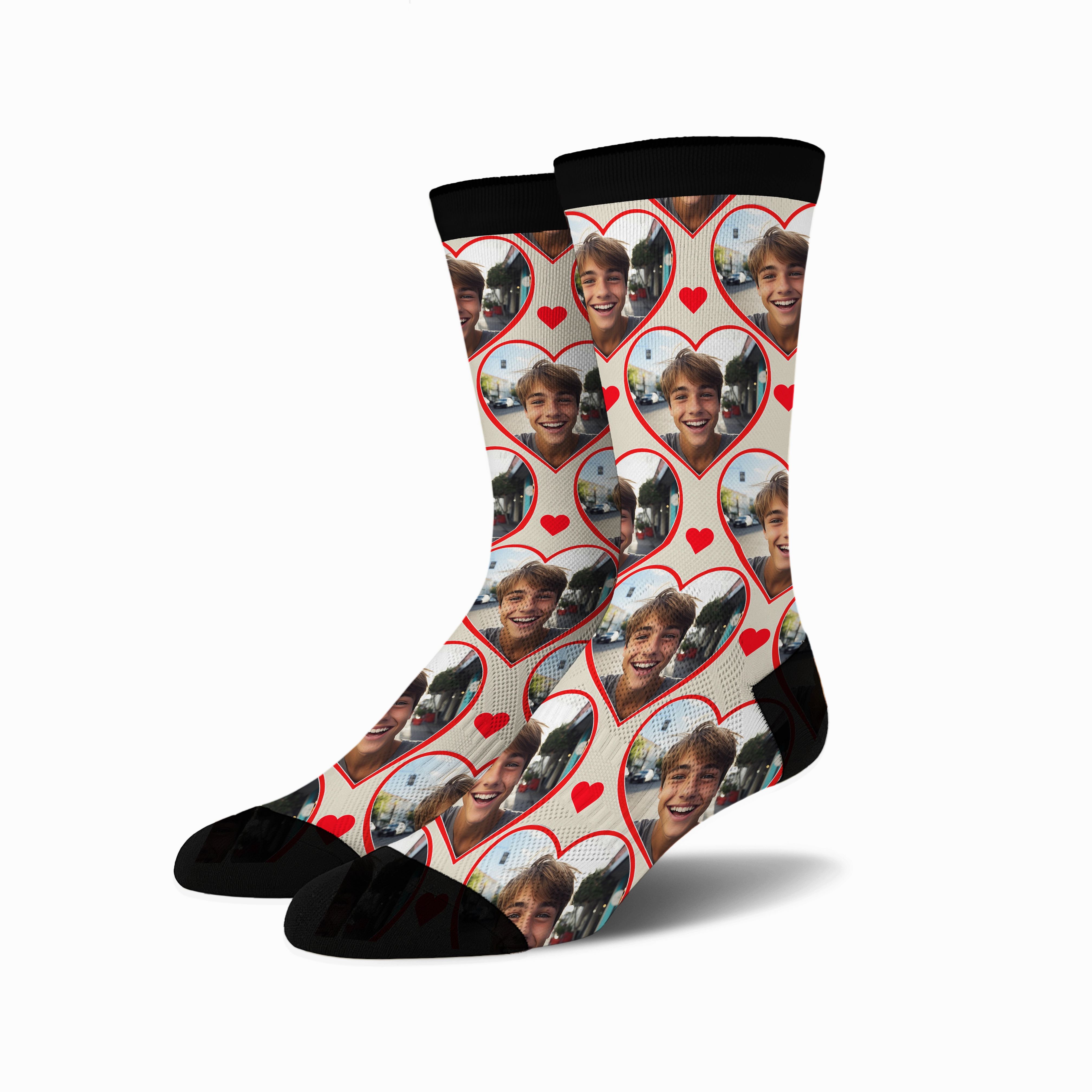Custom Heart Photo Socks