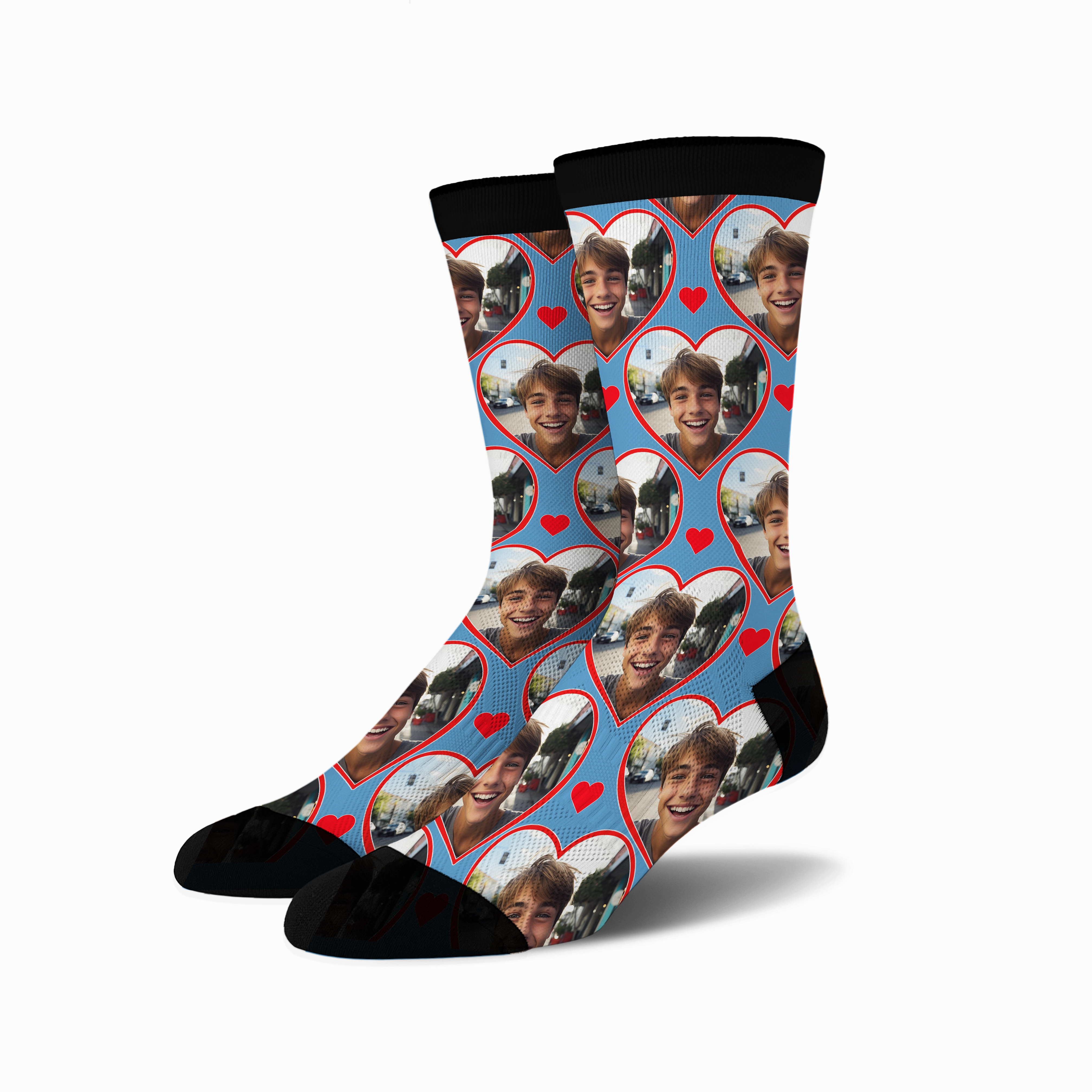 Custom Heart Photo Socks