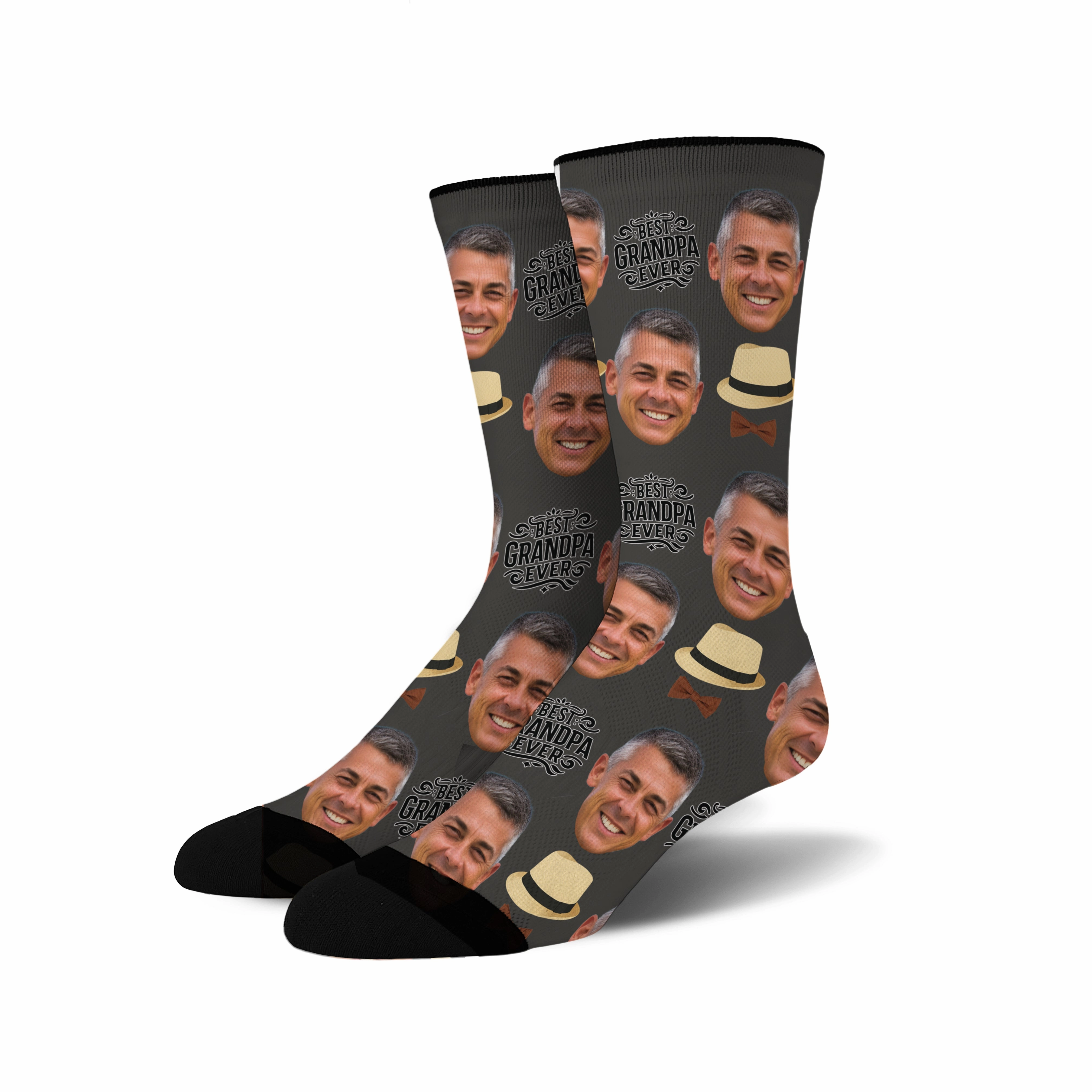 Custom Novelty Face Socks:  (Custom Face Grandpa #1)