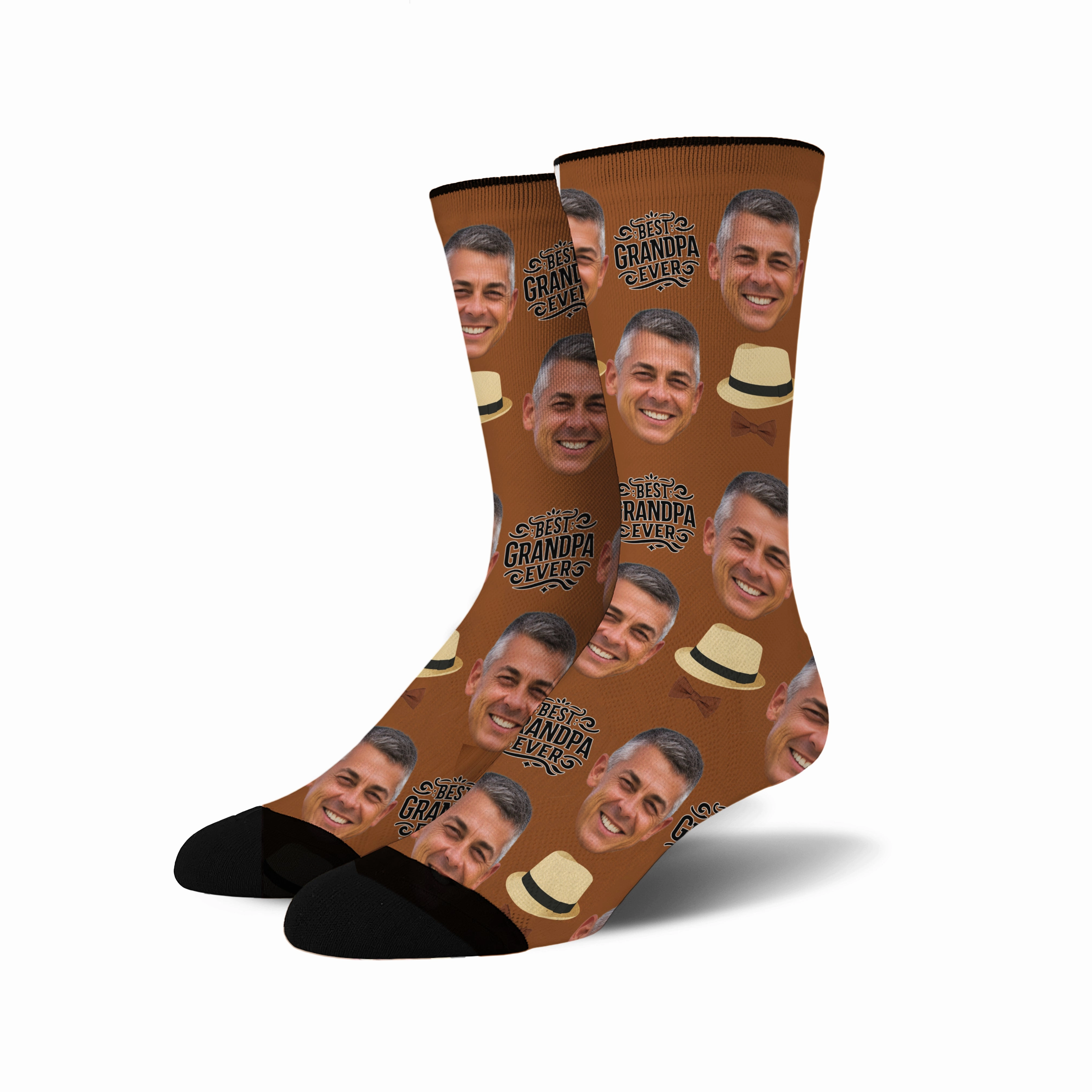 Custom Novelty Face Socks:  (Custom Face Grandpa #1)