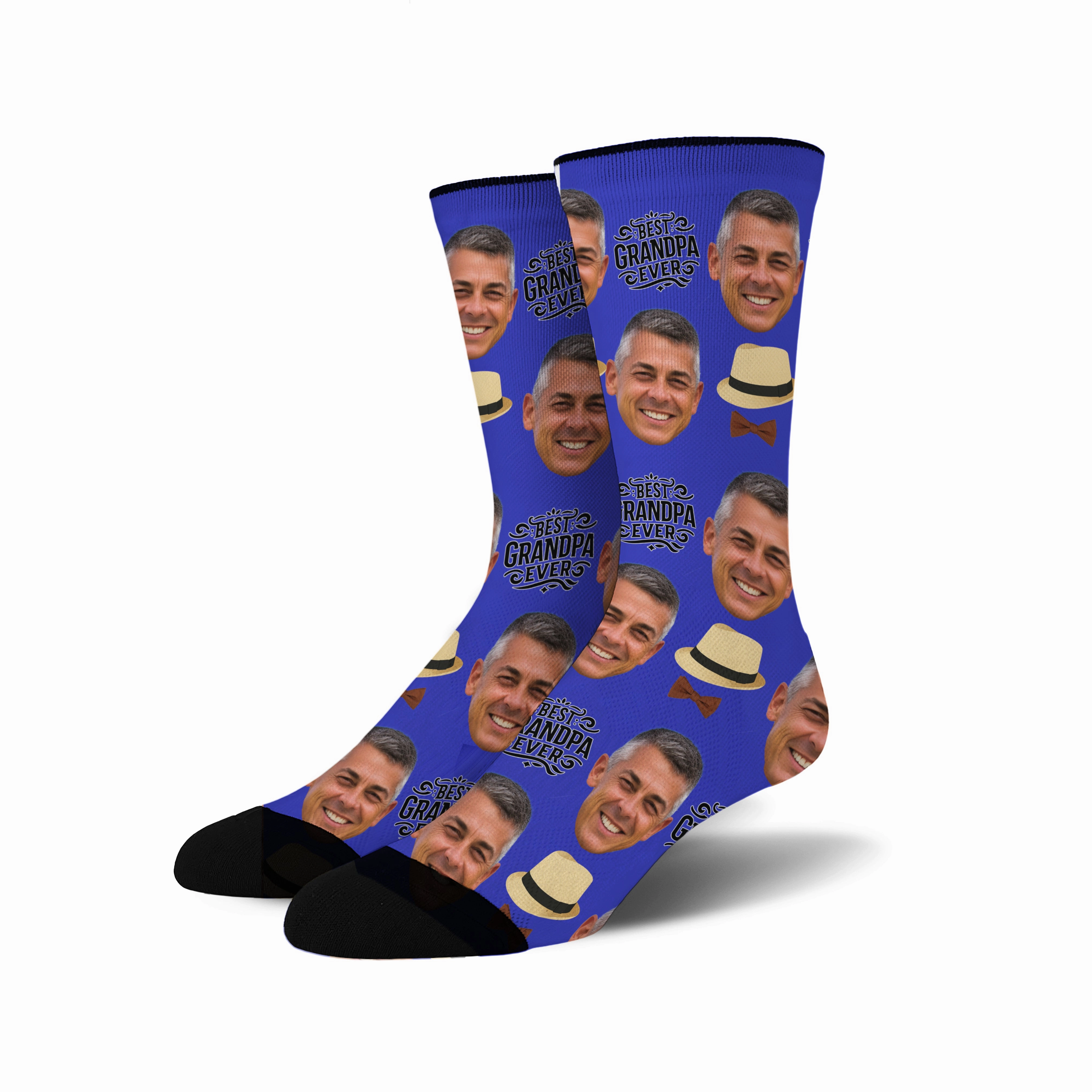 Custom Novelty Face Socks:  (Custom Face Grandpa #1)