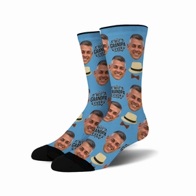 Custom Novelty Face Socks:  (Custom Face Grandpa #1)