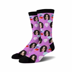 Custom Novelty Face Socks Super MOM