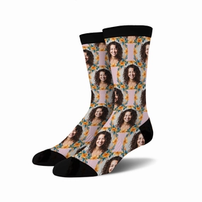 Custom Personalized Photo Flower Socks