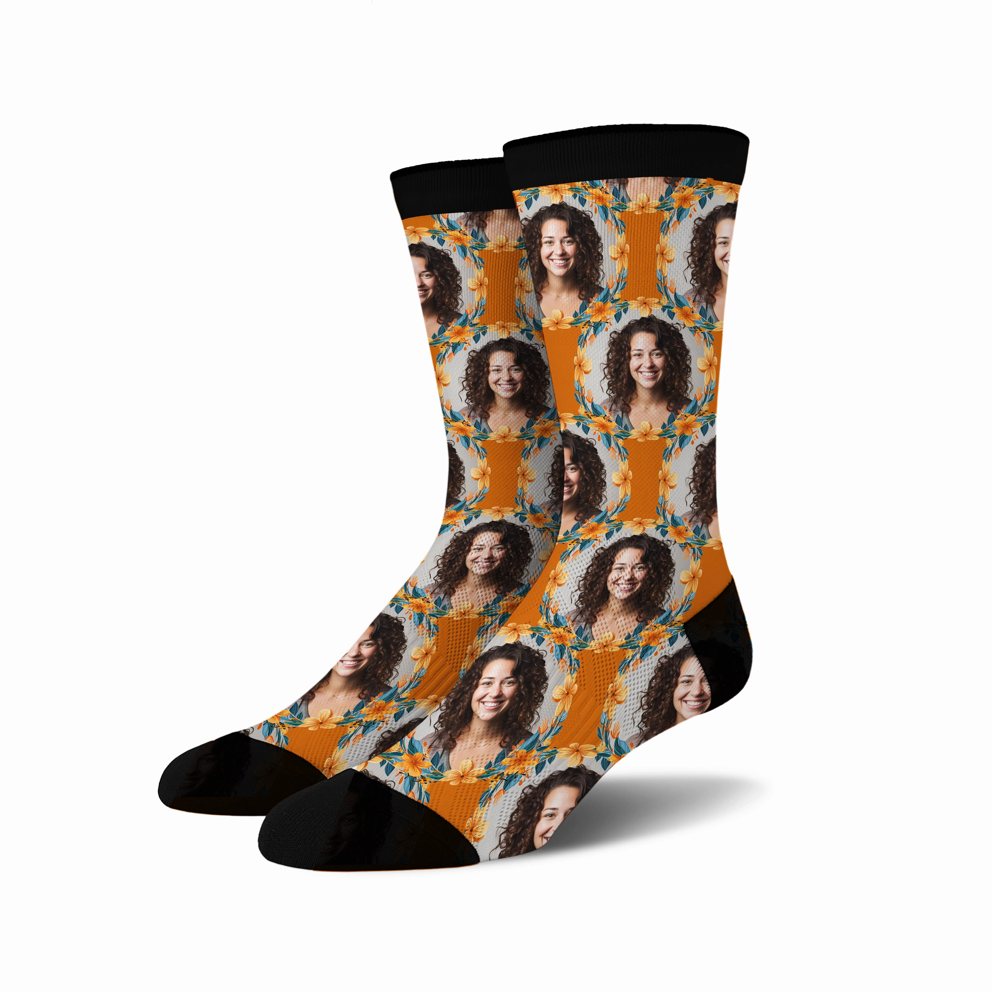 Custom Personalized Photo Flower Socks