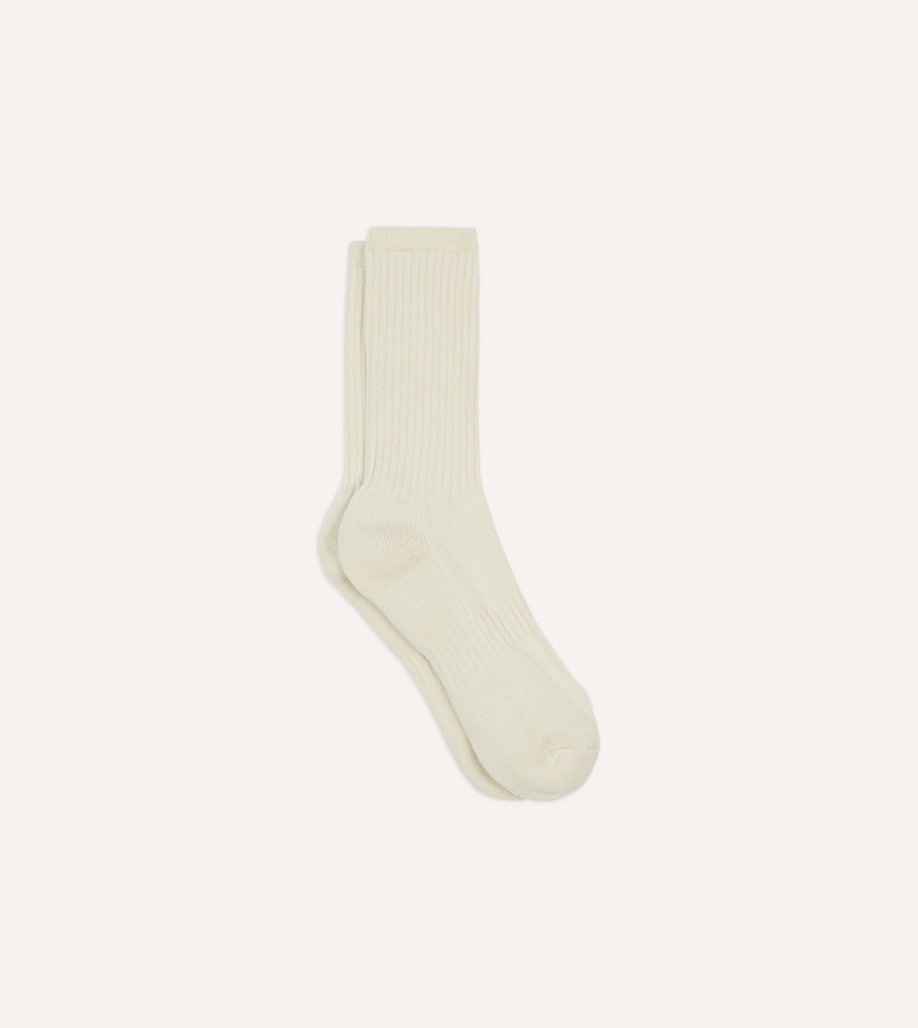 Ecru Cotton Sports Socks