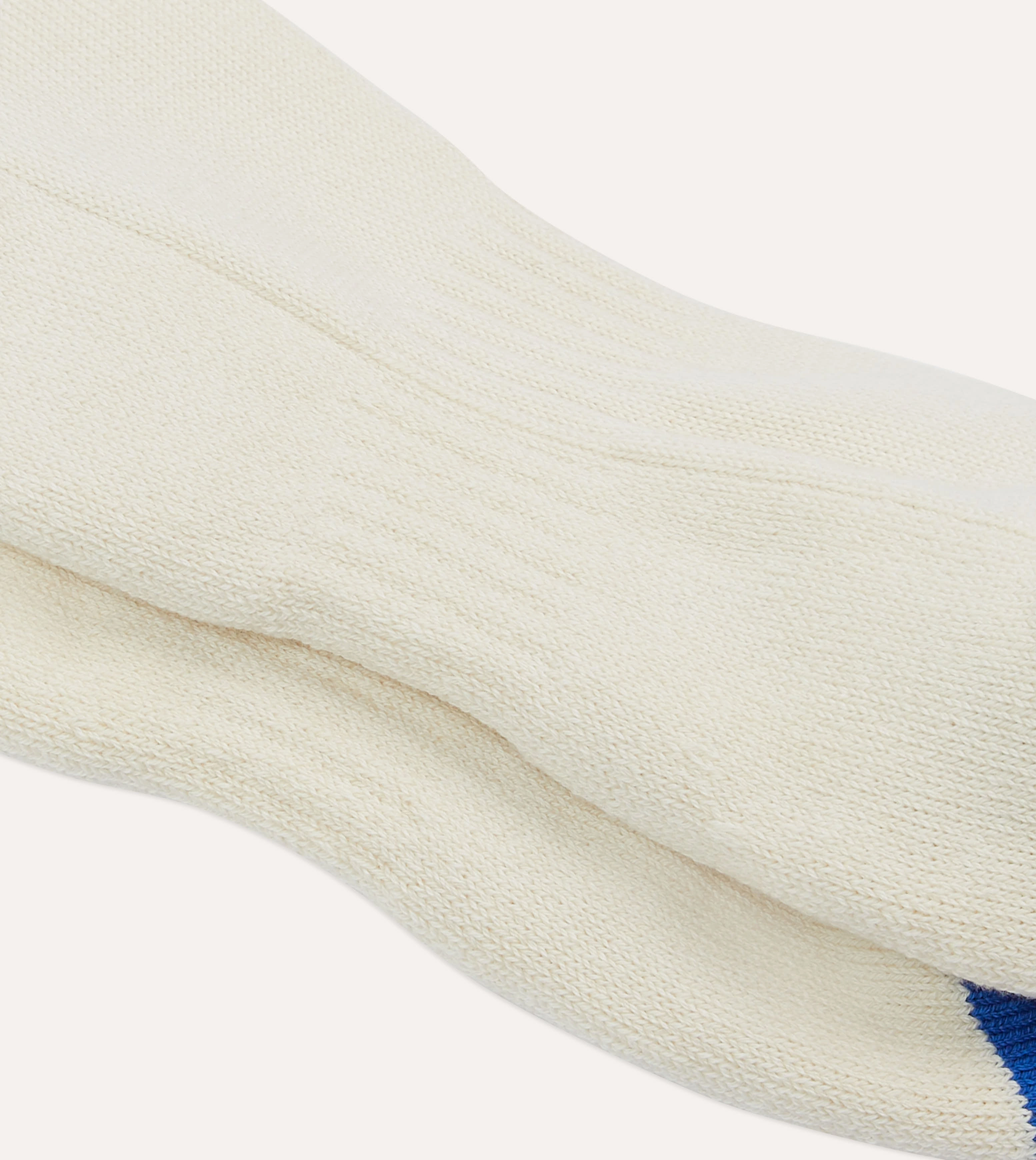 Ecru, Green and Orange 3 Stripe Cotton Sports Sock