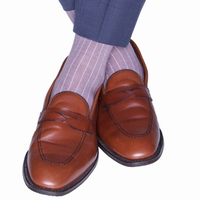 Eldeberry Solid Ribbed Fine Merino Wool Sock Linked Toe Mid-Calf