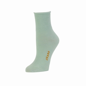 Emmy - 1/4 Height Roll Top Organic Cotton Crew Socks - silt