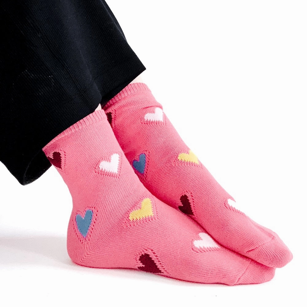 Forever and Always Valentines Heart Mid-Calf Socks